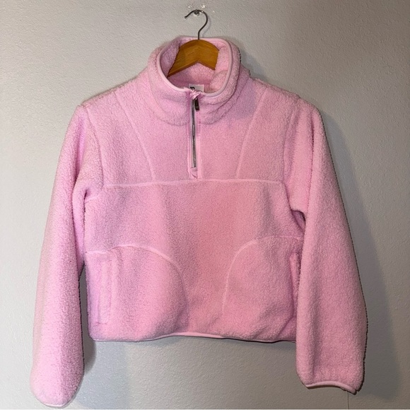 New All In Motion Faux Shearling Cozy Pink Fleece Pullover XL (14) - Picture 4 of 12